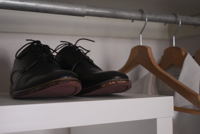 Shoes stored away in a wardrobe